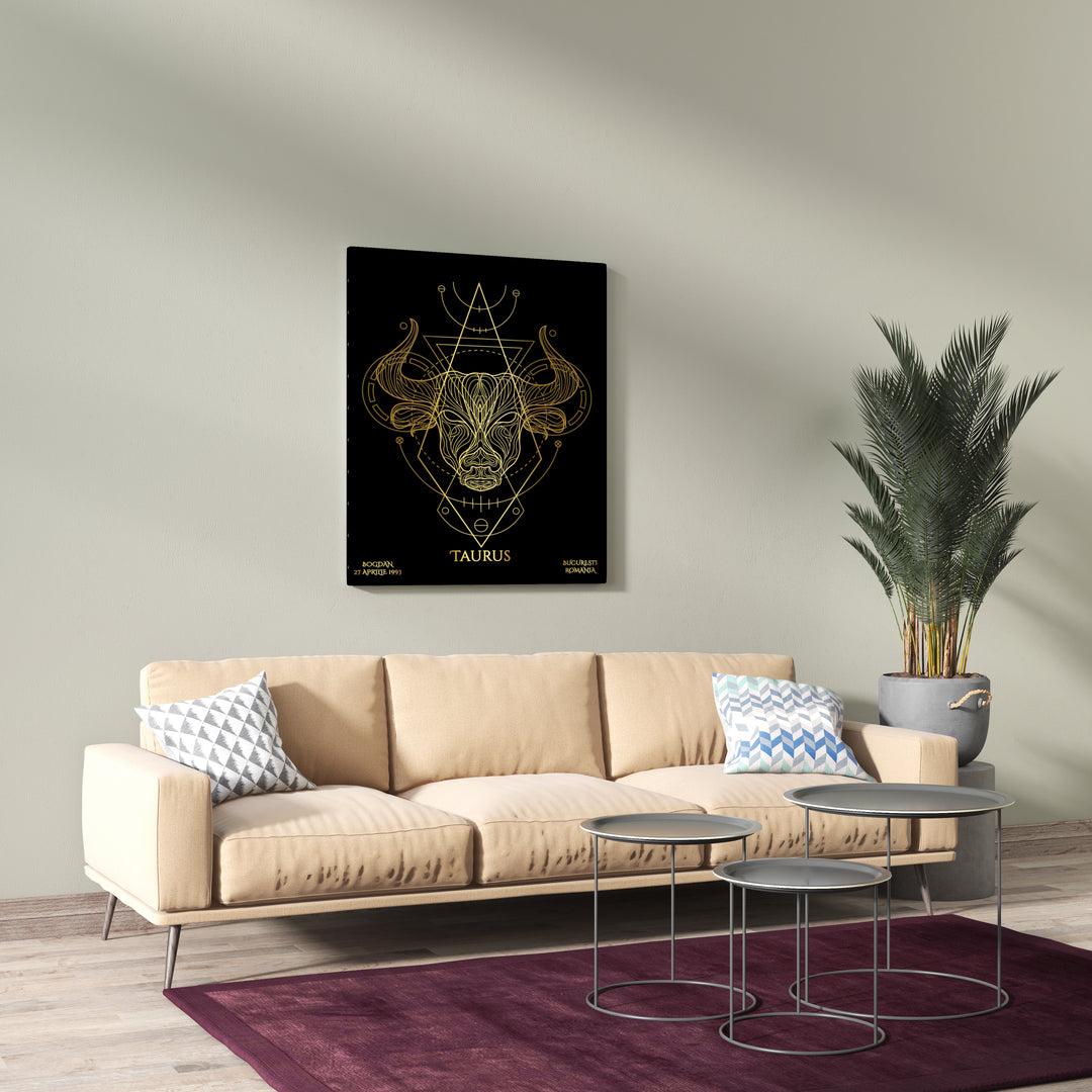 Tablou Zodiac Personalizat Luxury - Taur - TabloPrint - Tablouri/Cadouri Personalizate 