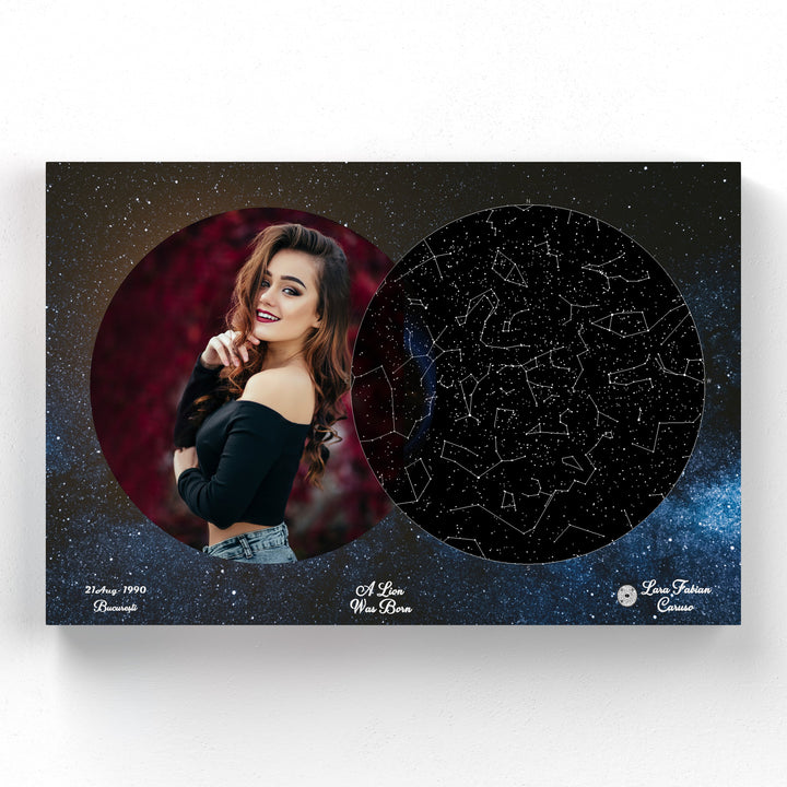 Tablou Personalizat - Harta Stelelor + Melodie - Space - TabloPrint - Tablouri/Cadouri Personalizate 