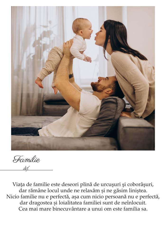 Tablou cu poza si mesaj definitie-Familie - TabloPrint